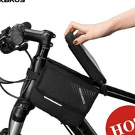 ROCKBROS กระเป๋าจักรยานภูเขากระเป๋าเหลี่ยมติดจักรยานขี่จักรยานโครงเหล็กด้านบนกระเป๋า6.0เคสโทรศัพท์