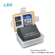 LXH Camera Battery Case Waterproof SD TF MSD Card Storage Box For Canon LP-E17 Battery For Canon EOS 760D/750D/M3