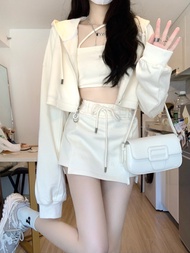 Preppy Salt System Dress Outfit Women Autumn and Winter High Sense Niche Sweet Gyaru Hoodie Short dr