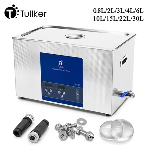 Tullker 0.8L 2L 6L 10L 30L 38L Ultrasonic Glasses Cleaner Bath Heated Lab PCB Engine Ultrasound Soni