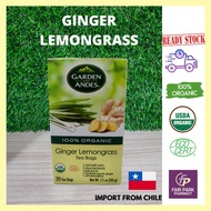 FPpharmacy Garden of the Andes 100% Organic Ginger Lemongrass Tea Bags 20's Halia Serai Teh (EXP: 02