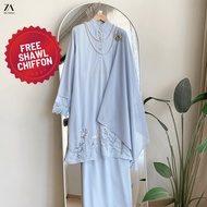 ZOE ARISAH [FREE SHAWL] Kayrela Kurung Moden Pahang Baju Raya 2026 Kebarung Premium Chiffon Sulam Mu