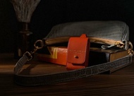 真皮寵物拾便包 車用垃圾袋收納 經典紅