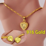 Emas 916 gold Necklace for Women Hollow ball female necklace Jewellery Birthday Wedding Engagement Gifts
