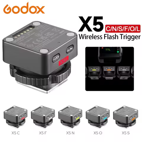 Godox X5 Wireless TTL Flash Trigger with Hot Shoe Mount for Godox X System Flash Leica Canon Sony Ni