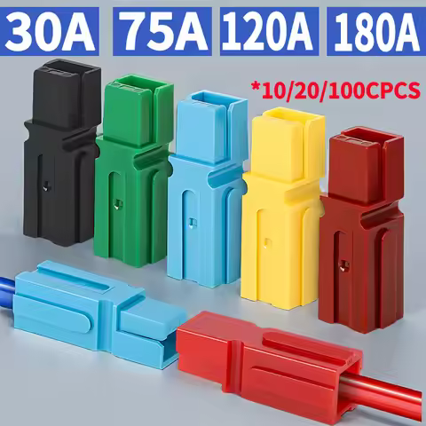 10/20/100 Pcs Anderson Type Single Pole Battery Connector, 30A 75A 120A 180A, 600V DC UPS Power Plug