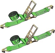 Mega Cargo Control 4" x 30' Tie Down Ratchet Straps with J Hooks | for Flatbed, Truck, Trailers, Far