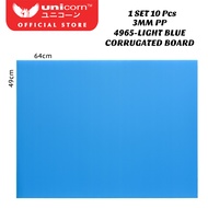 Unicorn 64cm X 49cm 3mm-Thick Polypropylene PP Corrugated Cardboard 1Pc /10 Pcs