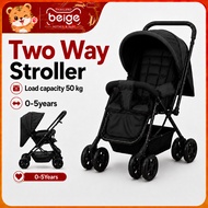 Stroller Baby Foldable Iron Oxford Reversible Reclining 60kg Newborn Travel Large-wheeled stroller