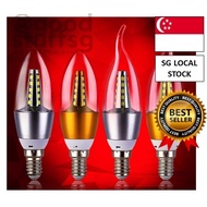[SG FREE ] Led candle bulb chandelier led light source e14 small screw bulb E27 big mouth bubble pul
