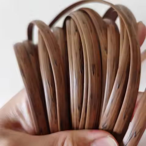 500g Newest Retro Coffee Gradient Synthetic Flat Rattan Material Hangmade Weaving Roll Knit Repair F