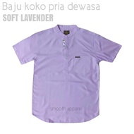 Koko Kurta Pria Dewasa Lengan Pendek Warna Soft Lavender Baju Lebaran 2025