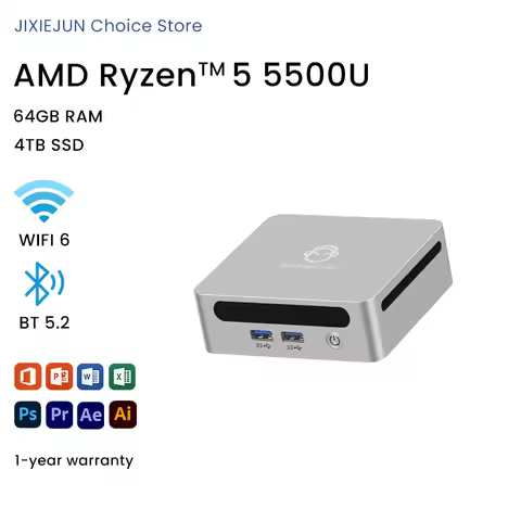 GenMachine Mini PC Ryzen 5500U Windows 11 DDR4 3200MHz WiFi6 DIY Gaming Computer Ordenador Mini Pc G