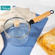 Glass Wood Handle lk Pot Transparent Soup Pan Glass Cooking Pot tant Noodle Pot Glass Cookware Kitch