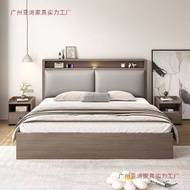 Single Bed Small Apartment Rental Room 1.2 Household Bed Wooden Bed Simple Main Double 1.5 Meters Re