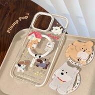 Magnetic Phone Case Kennel Holder Transparent Schnauzer Poodle Pomeranian Bichon Dalmatian Miglu