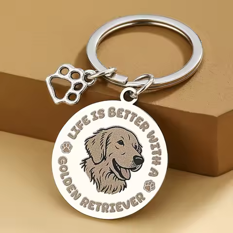 Golden Retriever Gifts Golden Retriever Keychain for Women Men Gifts For Dog Lovers Dog Mom Dogs Dad