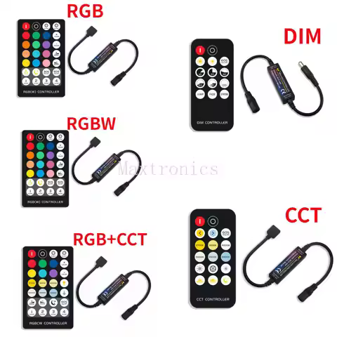 Mine LED Strip Light Controller RF Wireless Remote 14/17/21/28Key For Single Color/CCT/RGB/RGBW/RGB+