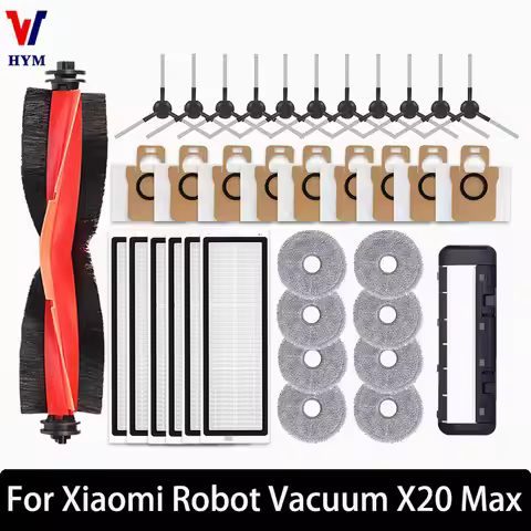 For Xiaomi Robot Vacuum X20 Max / D109GL Parts Accessories Main Brush Side Brush Hepa Filter Mop Clo