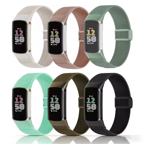 Nylon Band for Fitbit Charge 6 5 Sport Stretchy Breathable Replacement Wristband Fitbit Charge 5 for