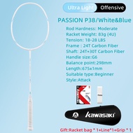 Kawasaki Badminton Racket PASSION P37/P38 18-30LBS Graphite For Beginner Attack Or Speed Outdoor Ent