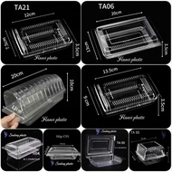 Wholesale of 100 clear plastic boxes, pet plastic trays, disposable food containers H04, C55(TA03) H