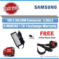 19V 3.16A 60W AC Laptop Charger Adapter Samsung CPA09-004A PSCV600/04A