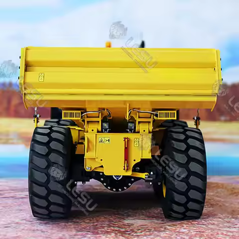 1:16 LESU AT60H RC Hydraulic Articulated Truck Metal Remote Control Dump Car 6x6 Model 2-Speed Trans