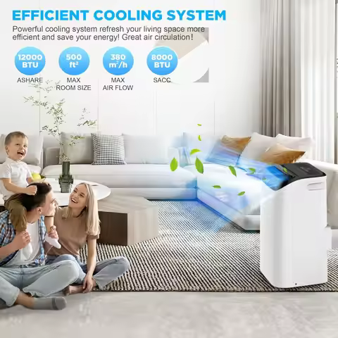 12000 BTU Portable Air Conditioners with Remote Control, 3-in-1 Free Standing Cooling AC Unit with F