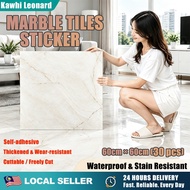 Marble Tiles Sticker Self-Adhesive 60cm x 60cm 30 pcs Waterproof Stain Resistant