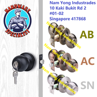 Hardware Specialist Cylindrical Entrance Door Lockset / Bedroom Door Lockset