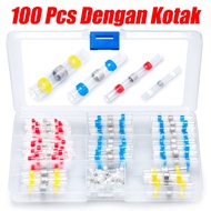CASTA Konektor Kabel Listrik 50/100PCS Heat Shrink Solder Seal Waterproof Insulated Butt Terminal Wi