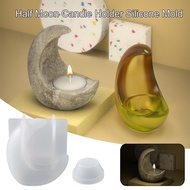 [6shop Department Store]3d Moon Shape Tealight Candles Holders Epoxy Resin Molds For Casting Candlestick Silicone Table Home Decor Z5i2