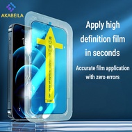 AKABEILA HD ฟิล์มกระจกเต็มจอ ป้องกันหน้าจอสำหรับ ไอโฟน 11 6 7 8 6S 15 14 Plus Pro Max XR 12 13 Mini 