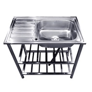 TEKA อ่างล้างจานตั้งพื้น 1 หลุม 1 ที่พัก รุ่น AJ สเตนเลส + ก็อกน้ำเย็น