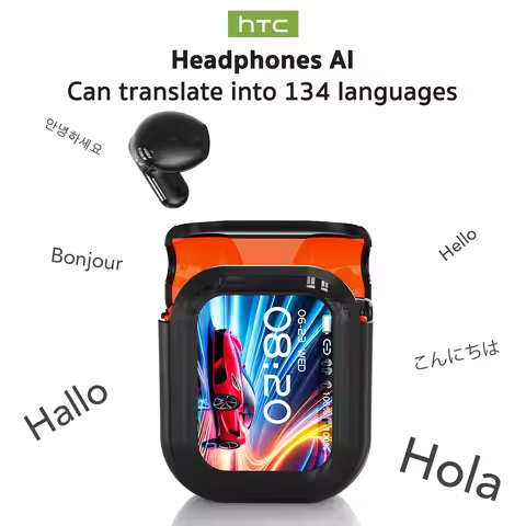 Translator HTC NE20 New Bluetooth 6.0 Wireless Headphones Translation Earphones IPX4 Waterproof Rati