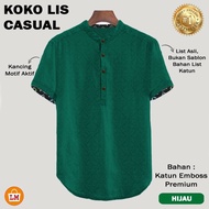 KATUN KEMEJA HIJAU ARYAN - CLOTHES MEN'S KURTA SHIRTkoko ADULT SIZES SML XL XXL JUMBO SHORT SLEEVE C