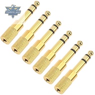 Quarter Inch Adapter, 6.35mm (1/4 Inch) Male to 3.5mm (1/8 Inch) Female Headphone Jack Plug, Gold 6 