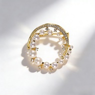 Fashion Pearls Ring Brooch Exquisite Corsage Pin Clothing Accessories Gift for Women