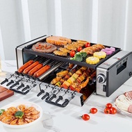 Barbecue Oven Electric Baking Smoke-Free Household Maifan Stone Electric Baking Pan Automatic Rotating Barbecue Oven Electric Oven Double Layer New