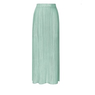Summer Pleated Wrap Skirt Womens High Waist Back Slit A-line Elegant Bodycon Midi Skirt