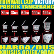 Ready Stok Thinwall Cup 25Ml 35Ml 60Ml 100Ml 150Ml Per Dus Bulat Cup