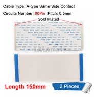 2pcs Flexible Flat Cable FFC FPC Cable Pitch 0.5mm Length 150mm 15cm A-type Gold Plated 50P 60P 68P 