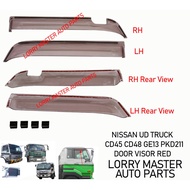DOOR VISOR RED NISSAN UD TRUCK CD45 CD48 CV450 CH520 GE13 PKD211 PRICE FOR 1PAIR
