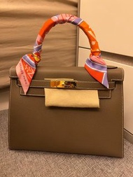 Hermes Kelly 28 Epsom 大象灰金扣