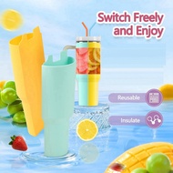 Silicone 2-In-1 Cup for Cup 40 Oz for Cup AccessoriesDouble Drinks Bag for Cups Dispense