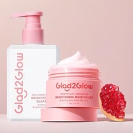 Glad2Glow Package 2pcs Brightening Moisturizer & Glad 2 Glow Cleanser - Milk Amino Acids Gentle