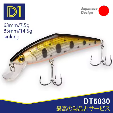 D1 Fishing Trout Lures Sinking Minnow Baits Artificial Hard Wobblers 63mm 85mm For Perch Trout 2020