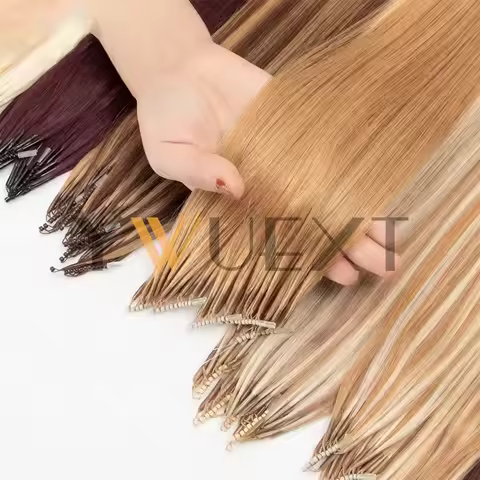 8D Human Hair Extensions Blonde 12"-24" Nano Ring Link Extensions 0.6g/s Machine Remy Human Microlin