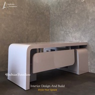 Meja Kerja / Kantor / Direktur L Shape Minimalis Modern Luxury HPL